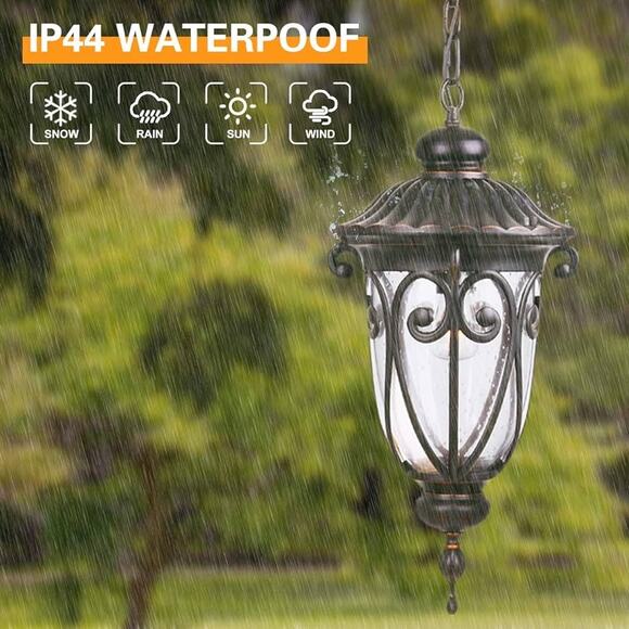 BNIB Outdoor Pendant Light Fixture for Porch, 20 1/2" High Antique Bronze - Picture 4 of 9